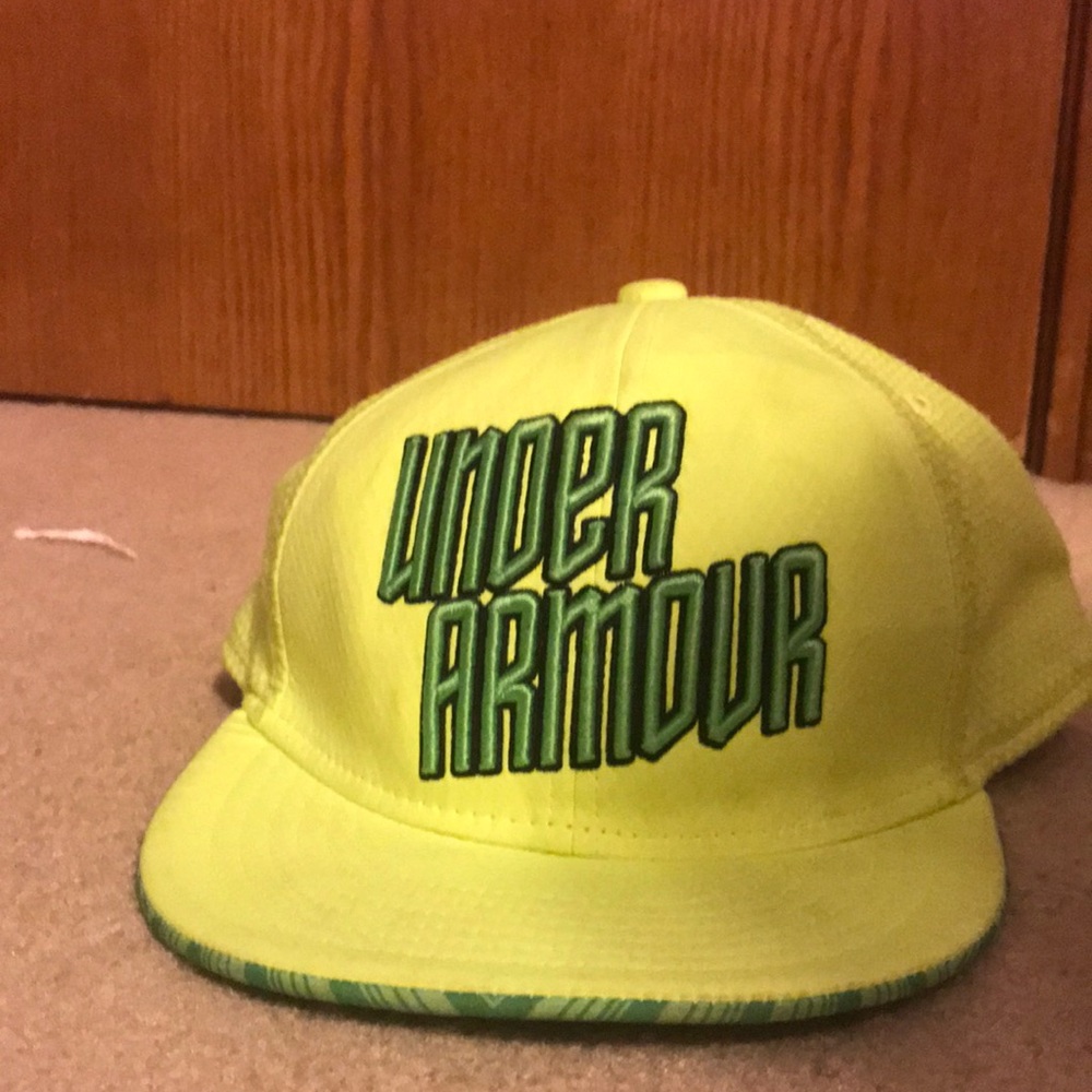 Neon Under Armour flat hat